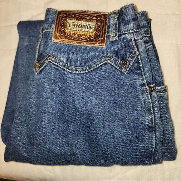 Vintage 90's Lawman Classic Denim Rivets Clean New Waistline: 26 Mom Jeans